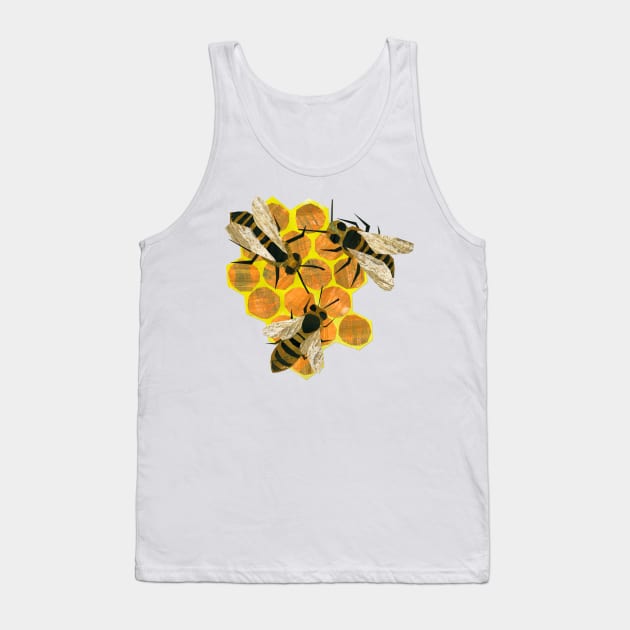 Bees on honeycomb Tank Top by Babban Gaelg